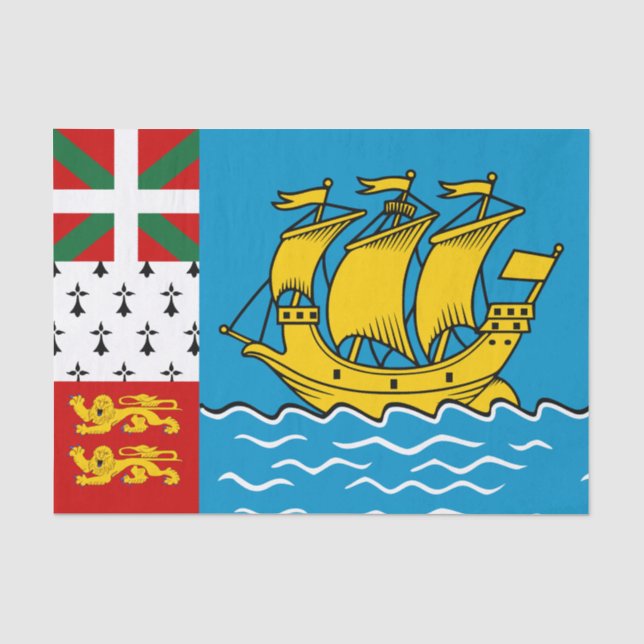 Papier Mousseline Drapeau de Saint-Pierre-et-Miquelon (Recto)