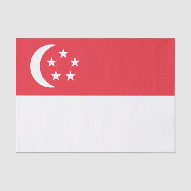 Papier Mousseline Drapeau de Singapour (Recto)