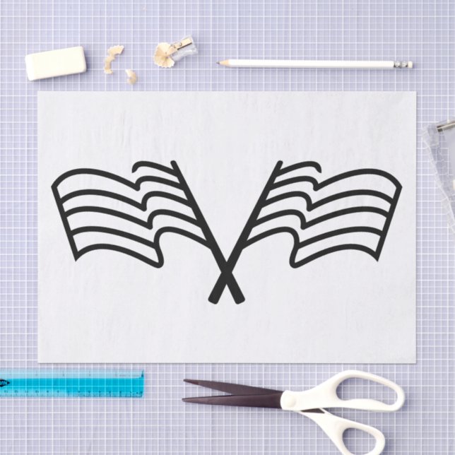 Papier Mousseline Drapeau de sport de course minimal agitant (Artisanat)