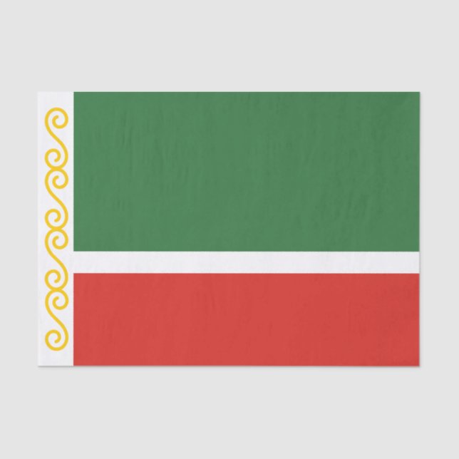 Papier Mousseline Drapeau de Tchétchénie (Recto)