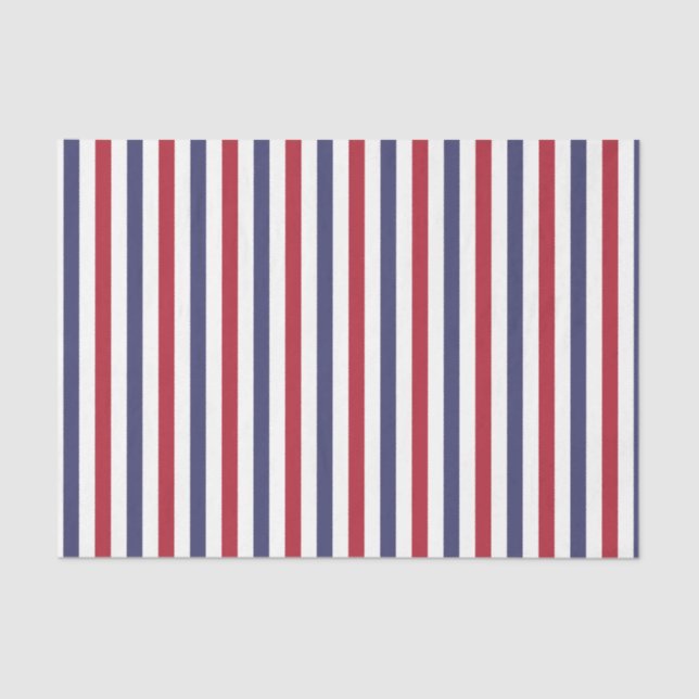 Papier Mousseline Drapeau des États-Unis Rouge et Drapeau Bleu Étroi (Recto)