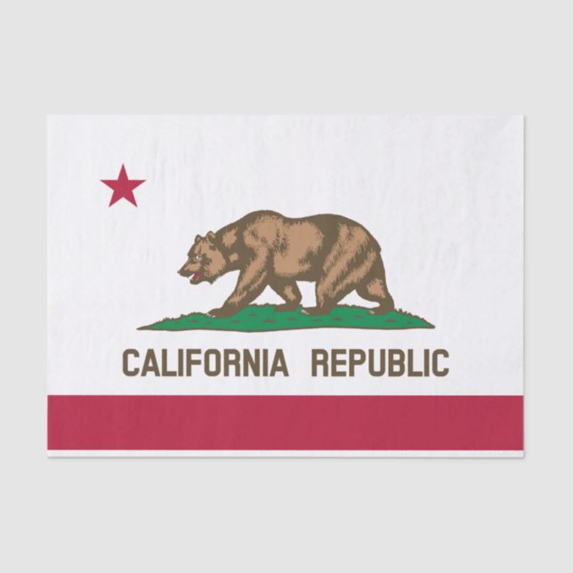Papier Mousseline Drapeau d'État de la République de Californie (Recto)