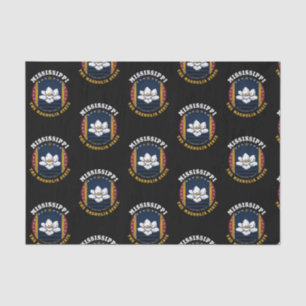 PAPIER MOUSSELINE DRAPEAU D'ÉTAT DE MISSISSIPPI MAGNOLIA