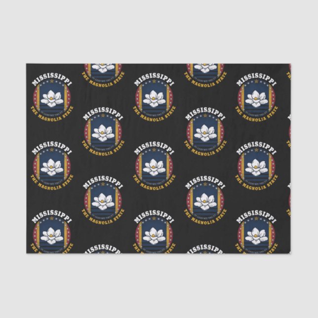 PAPIER MOUSSELINE DRAPEAU D'ÉTAT DE MISSISSIPPI MAGNOLIA (Recto)