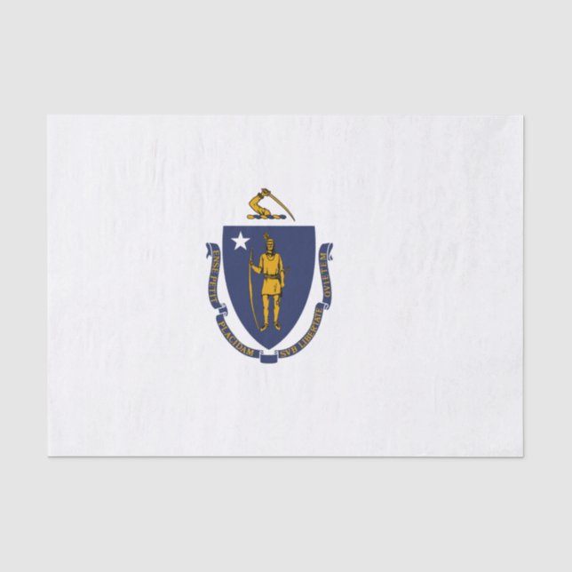 Papier Mousseline Drapeau d'État du Massachusetts (Recto)