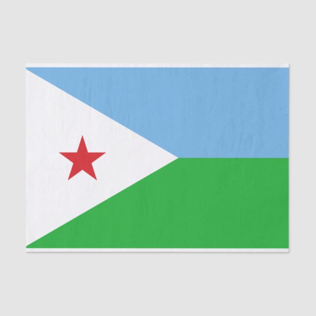 Papier Mousseline Drapeau Djibouti (Recto)