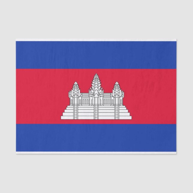 Papier Mousseline Drapeau du Cambodge patriotique (Recto)