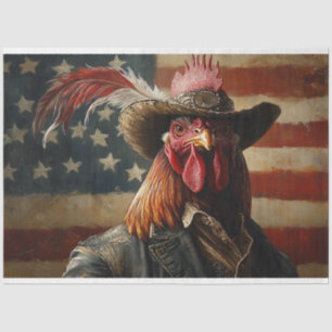 Papier Mousseline Drapeau du coq patriotique des États-Unis