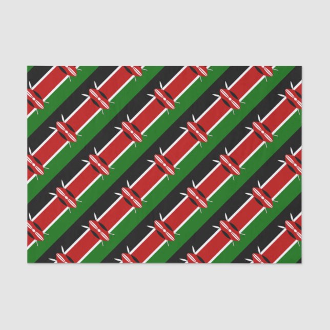 Papier Mousseline Drapeau du Kenya Massaï Bendera ya Kenya (Recto)