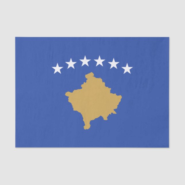 Papier Mousseline Drapeau du Kosovo (Recto)