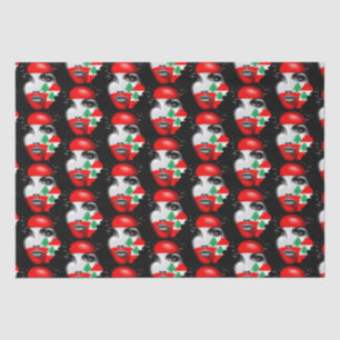 Papier Mousseline Drapeau et carte du Liban sur le visage de la fill