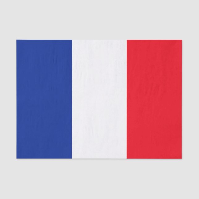 Papier Mousseline Drapeau Français Couleurs patriotiques Voyage inte (Recto)