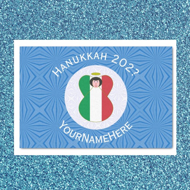 Papier Mousseline Drapeau Italien Ange pour Hanouka (Créateur téléchargé)
