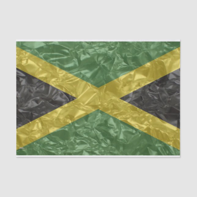 Papier Mousseline Drapeau jamaïcain - Crinké (Recto)