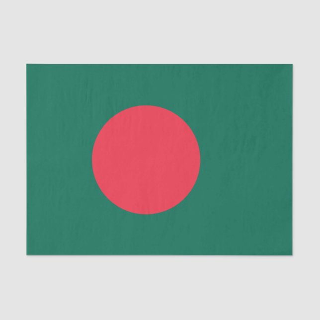 Papier Mousseline Drapeau patriotique bangladais Tissu Papier (Recto)