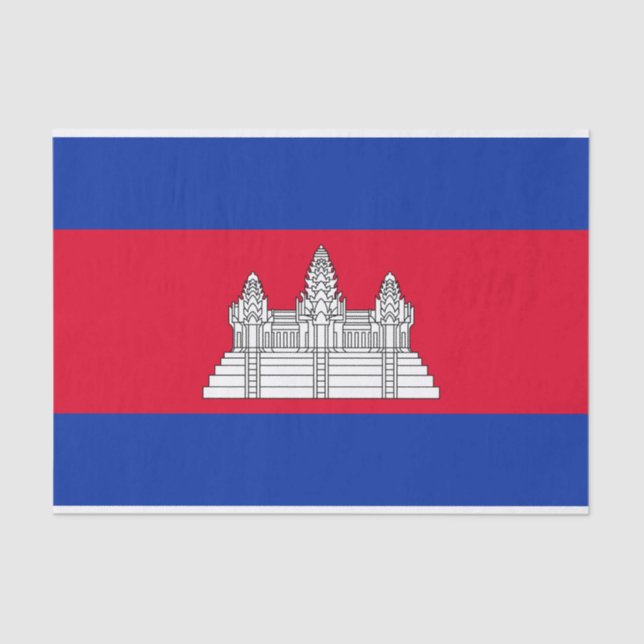Papier Mousseline Drapeau patriotique cambodgien (Recto)