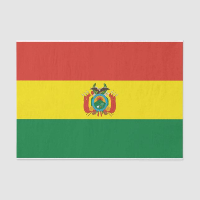Papier Mousseline Drapeau patriotique de Bolivie (Recto)