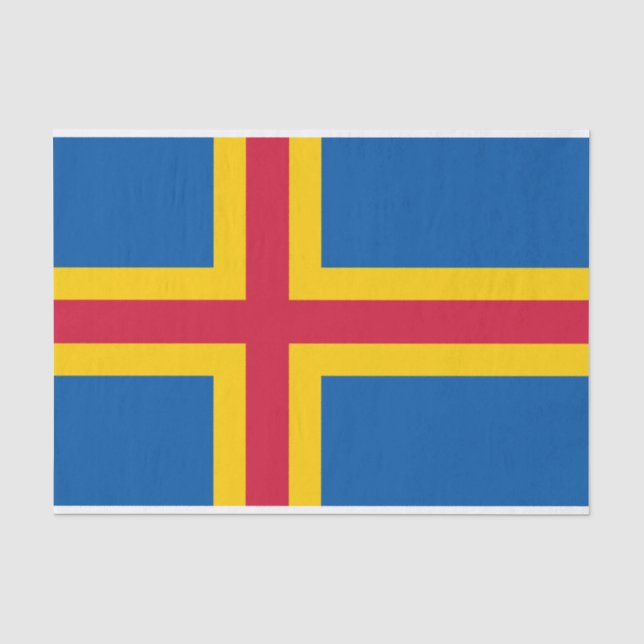 Papier Mousseline Drapeau patriotique des îles Åland (Recto)
