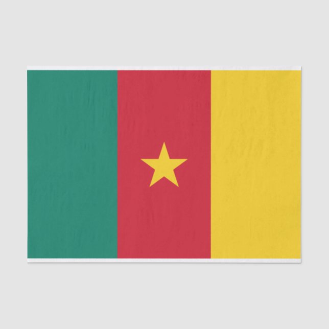 Papier Mousseline Drapeau patriotique du Cameroun (Recto)