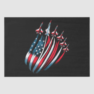 Papier Mousseline Drapeau Patriotique USA Jets Boys 4 juillet