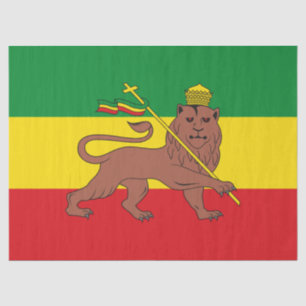 Papier Mousseline Drapeau rastafarien d'Ethiopie Lion de Juda