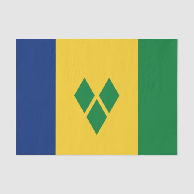 Papier Mousseline Drapeau Saint-Vincent (Recto)