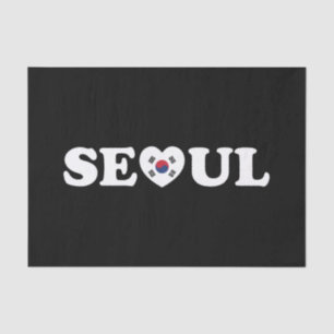 Papier Mousseline Drapeau Seoul Love Heart Taegeukgi
