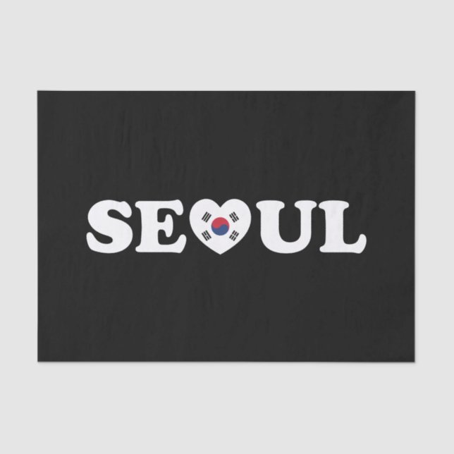 Papier Mousseline Drapeau Seoul Love Heart Taegeukgi (Recto)
