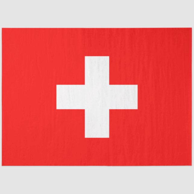 Papier Mousseline Drapeau suisse (Suisse) Papier de tissus (Recto)