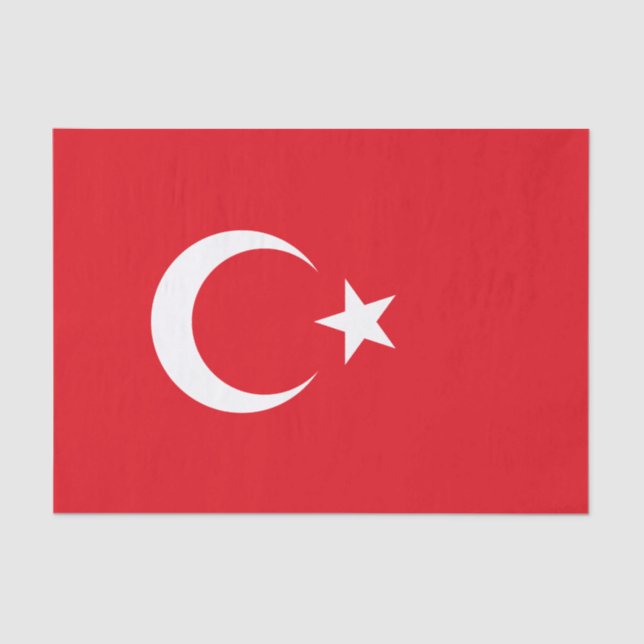 Papier Mousseline Drapeau turc (Turquie) (Recto)