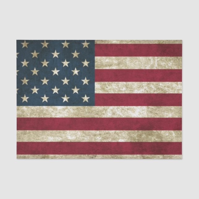 Papier Mousseline Drapeau USA Grunge (Recto)