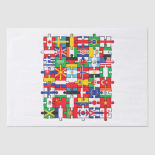 Papier Mousseline Drapeaux des pays du pavillon international