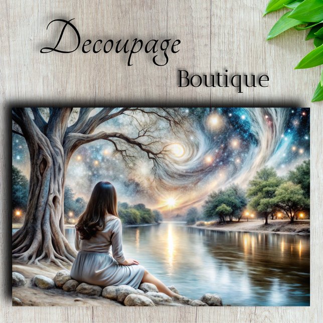 Papier Mousseline Dreams célestes Starlit Reverie Découpage (Celestial Dreams Starlit Reverie Decoupage Tissue Paper)