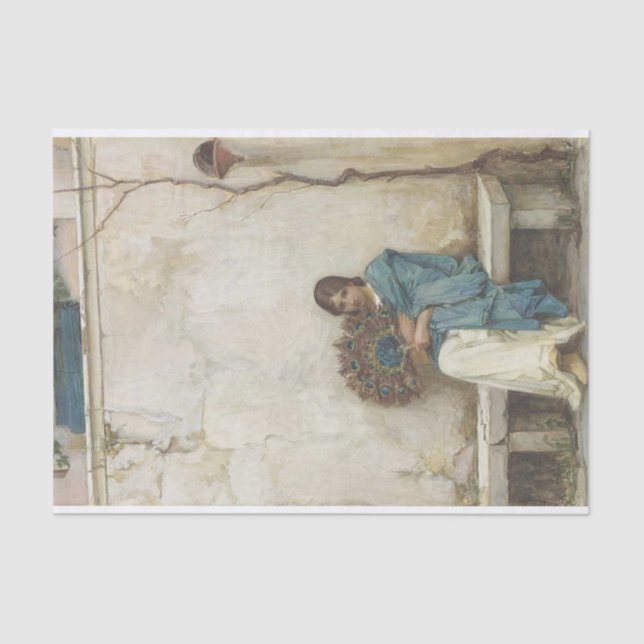 Papier Mousseline Dreams Day by John William Waterhouse -vers 1879 (Recto)