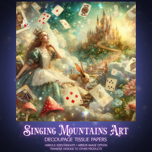 Papier Mousseline Dreamy Alice In Wonderland Castle Decoupage (Créateur téléchargé)