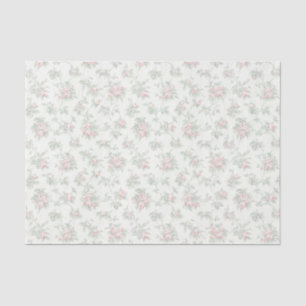 Papier Mousseline Dreamy Rose Floral Stripe Découpage Vert Romantiqu