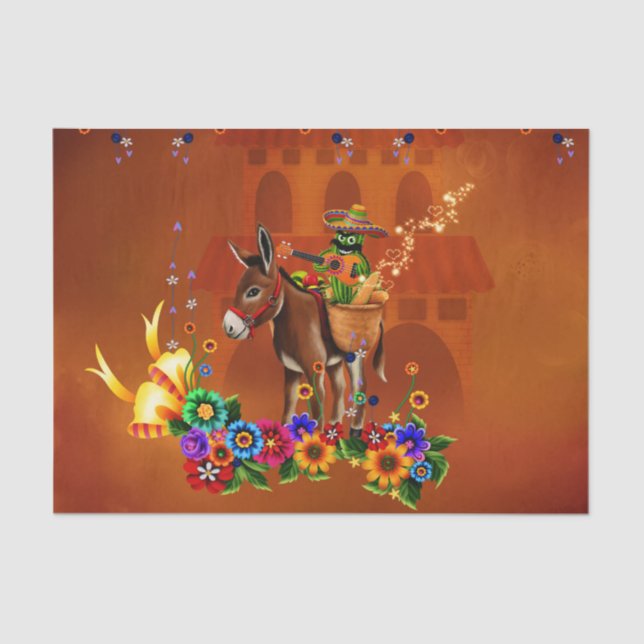 Papier Mousseline Drôle cactus mexicain (Recto)