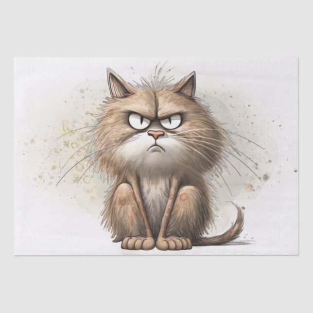 Papier Mousseline Drôle Cartoon de chat (Recto)