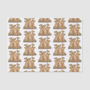 Papier Mousseline Drôle dessin de la famille meerkat