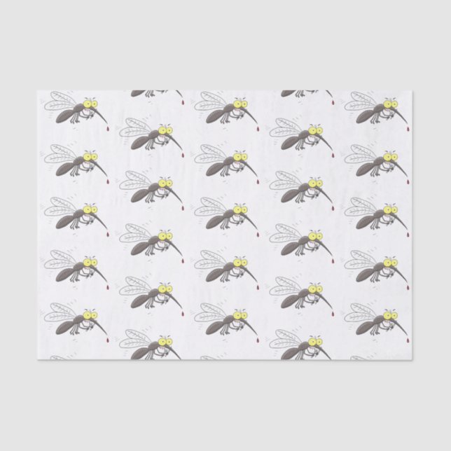 Papier Mousseline Drôle dessin d'insecte moustique (Recto)