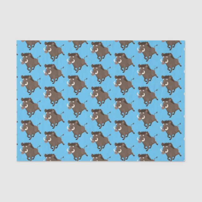 Papier Mousseline Drôle dessin humoristique de rasoir de sanglier (Recto)