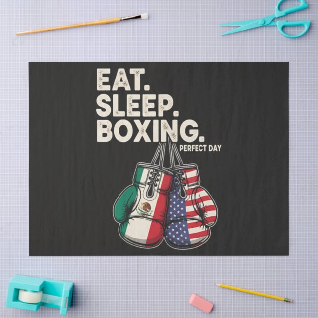 Papier Mousseline Drôle Manger Dormir Répéter Boxe (Artisanat)
