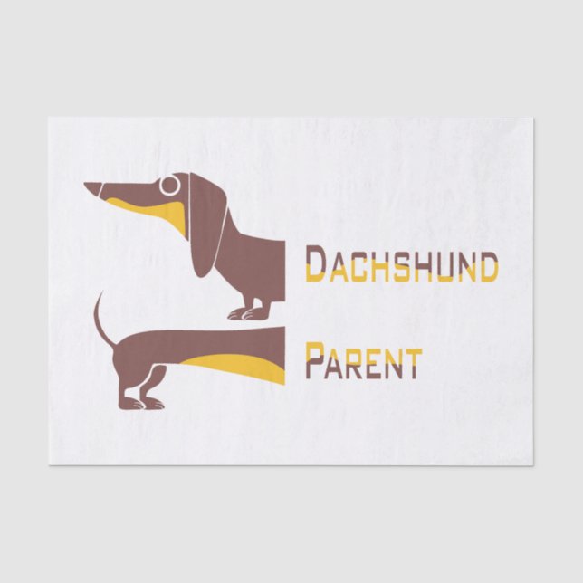 Papier Mousseline Drôle mignon dachshund pour parent chien long (Recto)