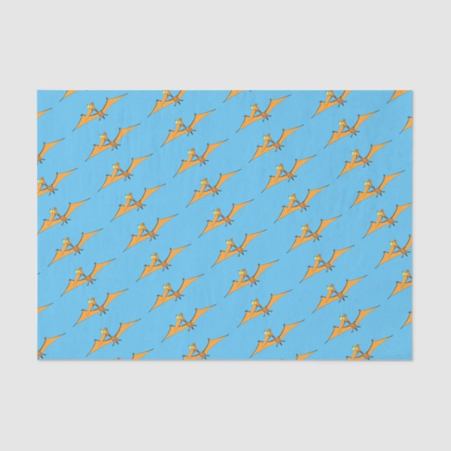 Papier Mousseline Drôle mignon dessin animé de pterodactyle volant o (Recto)