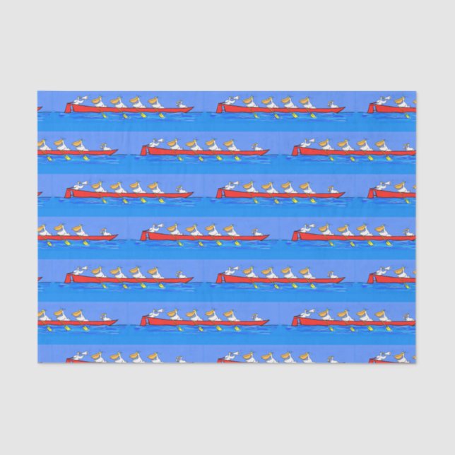 Papier Mousseline Drôle pélicans rameurs dessin animé (Recto)