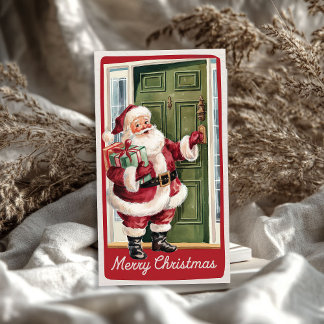 Papier Mousseline Drôle Père Noël Vintage avec cadeau de Noël