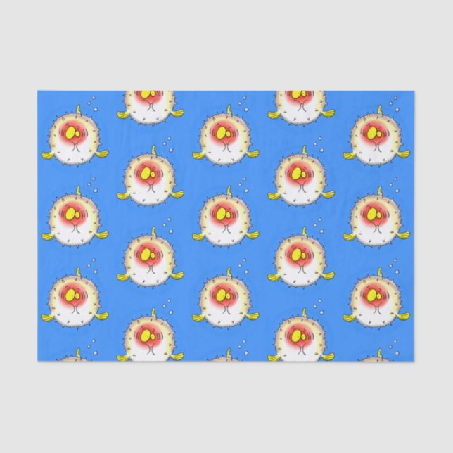 Papier Mousseline Drôle poisson poivron porc-épic caricature poisson (Recto)