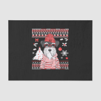 Papier Mousseline Drôle Schnauzer Chien cadeau de Noël
