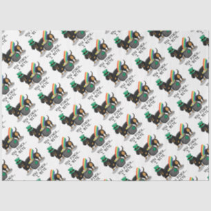 Papier Mousseline Drôle St. Patrick's Day Dachshund (noir & bronzage