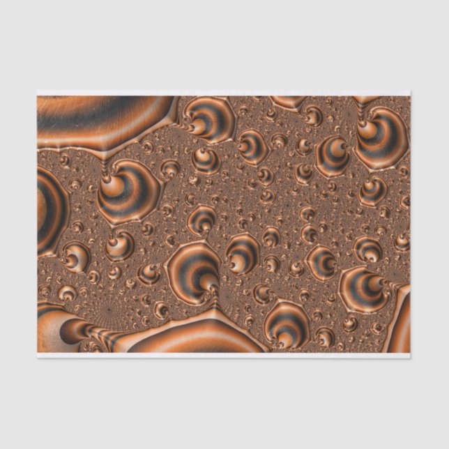 Papier Mousseline Drôle Trippy Spiraling Orange Black Fractal Art (Recto)